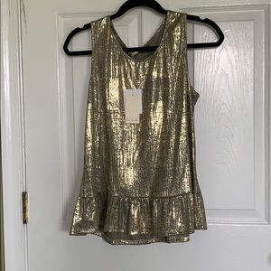NWT Metallic Gold Top